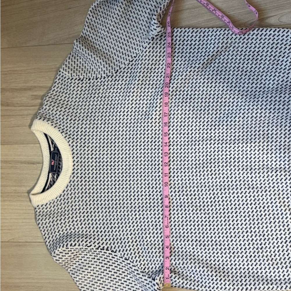 Vineyard Vines Cream and Navy Patterned Knit Sweater NWOT
